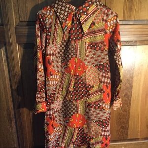 vintage long collar dress